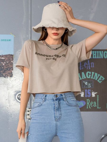 

dazy letter graphic crop tee p5ar#, White