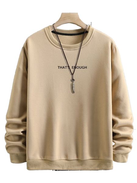 

men slogan graphic thermal lined sweatshirt l8it#, Black