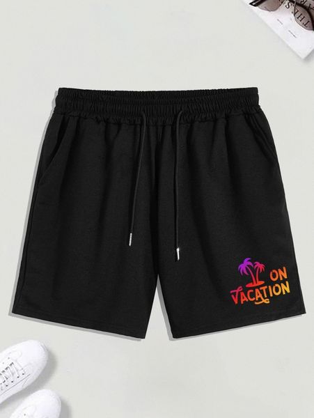 

romwe guys letter tropical print shorts t9zk#, White;black