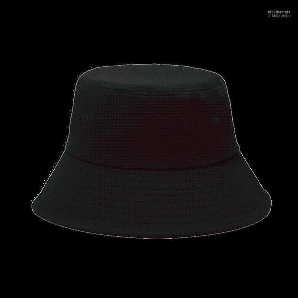 Siyah beyaz katı kova şapkası unisex bob kapaklar hip hop gorros erkek kadınlar yaz panama kapa plaj güneş balıkçılık boonie geniş ağzına kadar şapka elob22