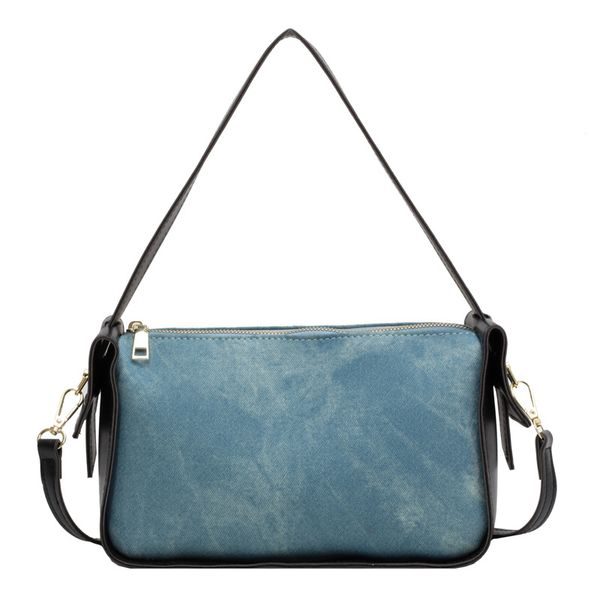 

designer denim bag 3 colors high-texture tie dyed soft single shoulder underarm bag for women in simple style