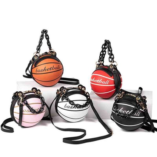 Basketball-Tasche, modisch, tragbar, Spleißtasche, personalisierbar, rund, vielseitige Damen-Umhängetasche mit einer Schulter, 220628