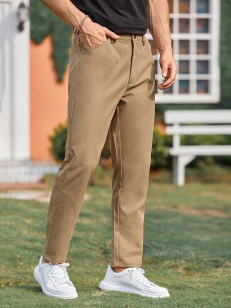 

men slant pocket tailored pants 19d2#, Black