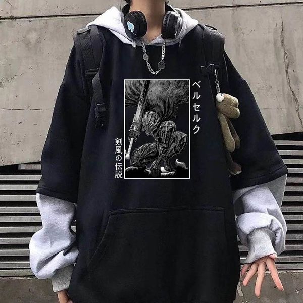 

men's hoodies sweatshirts japan anime berserk guts sweatshirt casual pullovers man cloth 230206, Black