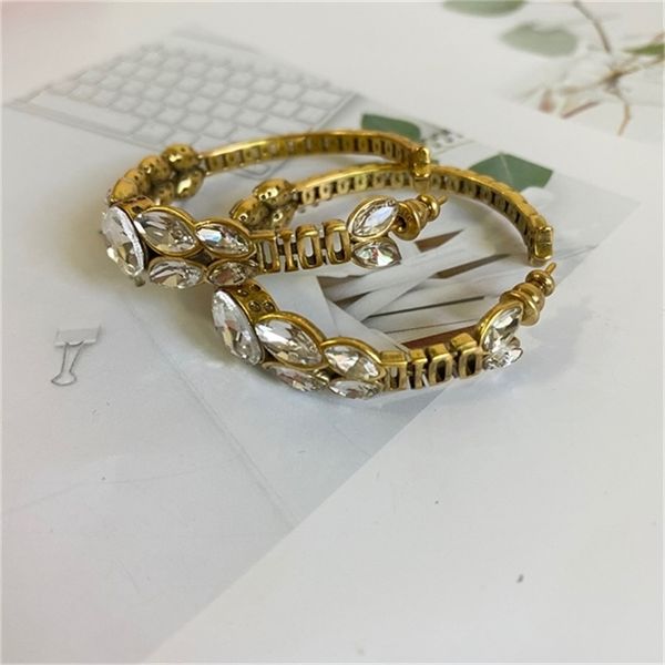 

2022 20% off designer jewelry d family classic ring rings female horse eye letter wheat ear small high sense earrings, Golden