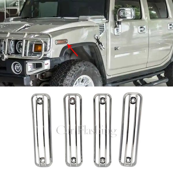 Segnalino marcatore laterale Terlina di protezione Protettore per Hummer H2 SUV SUT 2003-2009 4 pezzi Copertura cromata Copertura Cabina Cabina Luci