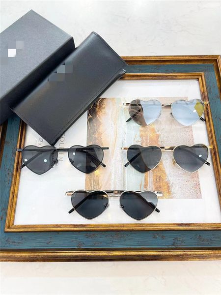 

new designer sunglasses sl style sunglass ins super fire net red same sl301 metal love shape men's and women's, White;black
