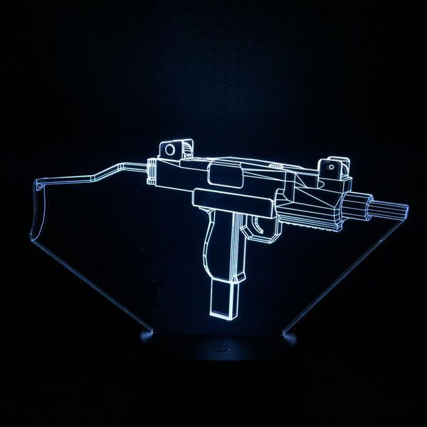 Night Lights Gun Series 3D Gaming Room Light Quarto Configuração Luces Decor RGB Games Lampa para Gamer Deco Led Luz Bedroom Decoration Giftnight Li