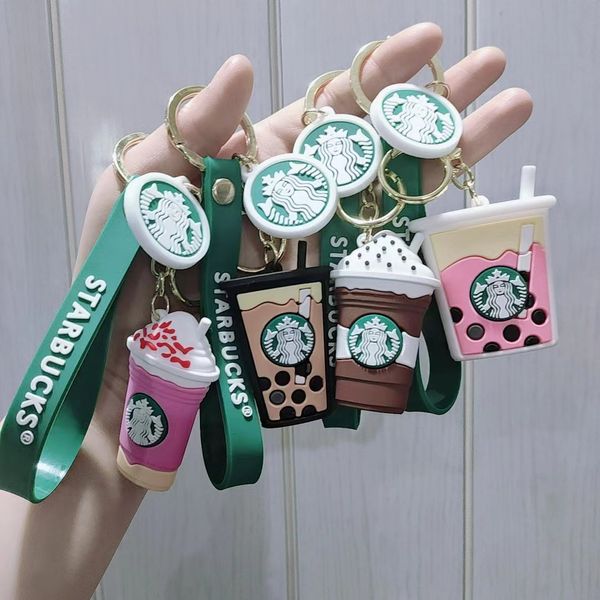 

new christmas party gift starbucks keychain chain headphone protective case cover ornament alloy metal pendant wholesale