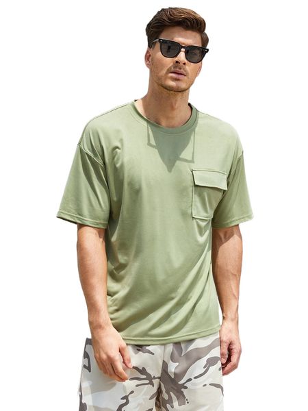 

men flap pocket tee d3xa#, White;black