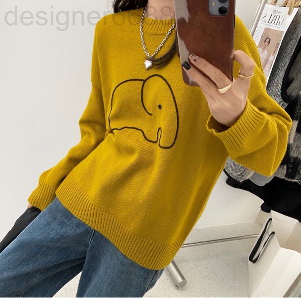 

women's knits & tees designer sp original korean round neck line cartoon wool sweater women's autumn and winter pullover knitted r, White