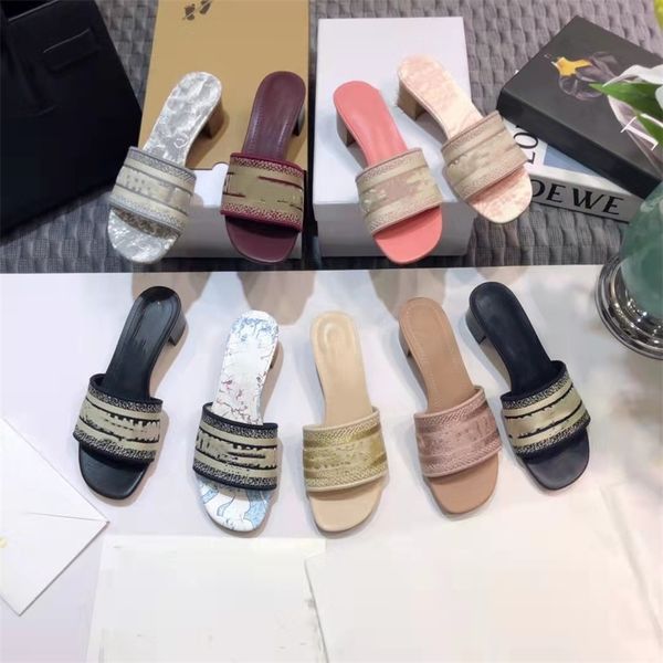 

52% off 2022 new alphabet embroidered flower fashion slippers for women in summer wear comfortable one line strap versatile sheepskin high-e, Black
