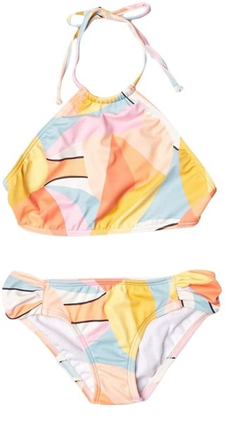 

girls' high neck two piece bikini swim set v0ch#, White;black