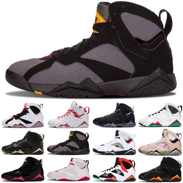 

women men 7 basketball shoes 7s flint bordeaux hare sneakers barcelona nights french blue raptors black field purple black patent white meta