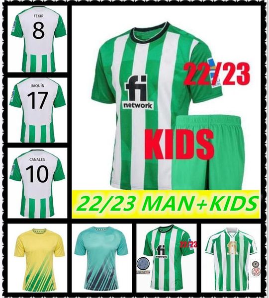 

22 23 real betis soccer jerseys joaquin b.iglesias camiseta de futbol juanmi joaquin 2022 2023 special-edition football shirts copa rey men, Black;yellow