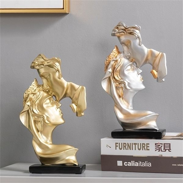 Acessórios para decoração da sala de estar da casa nórdica Decoração de estátuas decoração Decoração Beijo Escultura Dia dos Namorados Presente de casamento 220628