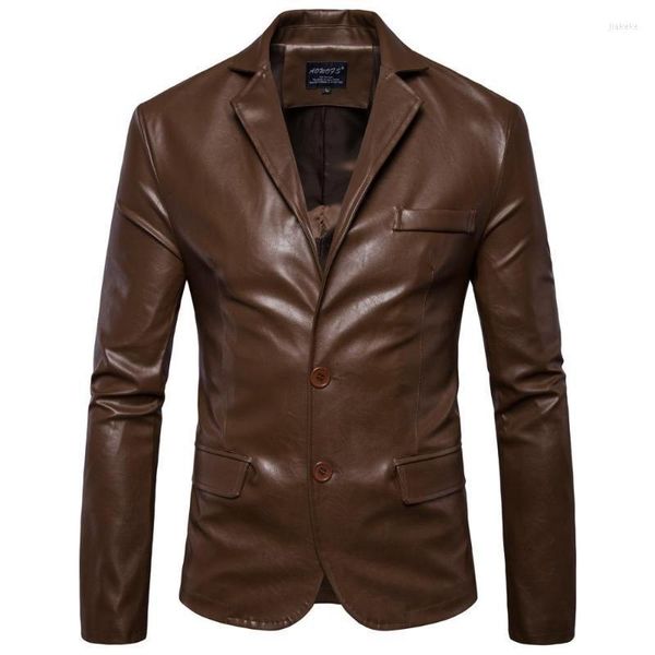 Jackets masculinos 2022 Men Blazer e Slim Fit Faux Leather Jacket Festa de moda/casamento/negócios masculino Outwear M-5xl