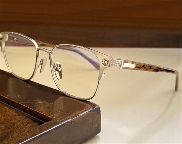 Novo design Óculos ópticos Quadro quadrado Gitnhe com padrão de cinzelamento requintado estilo retro clássico estilo top qualidade clara lente transparente óculos transparentes
