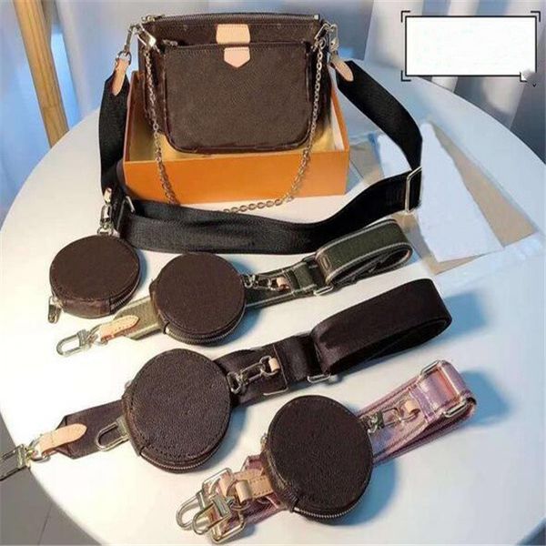 

3 pcs set bags favorite multi pochette accessories women crossbody purse messenger bags handbags flowers designers leather lady shoulder bag