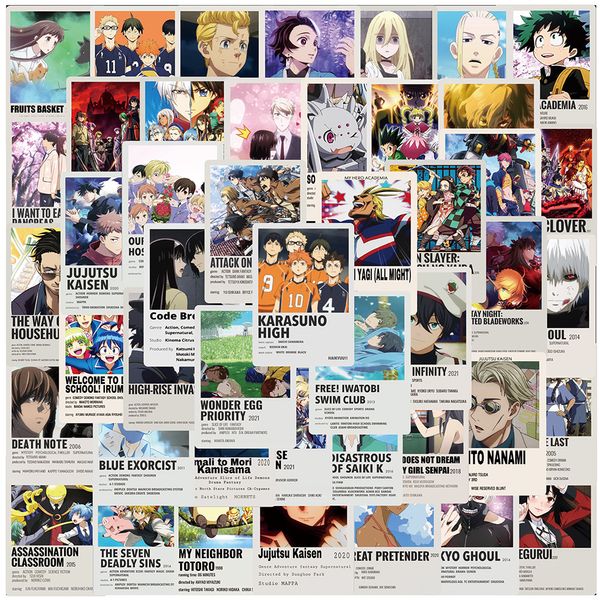 Neue Wasserdichte 10/30 / 50 stücke Mix Anime Jujutsu Kaisen Demon Slayer Cartoon Aufkleber Abziehbilder DIY Bike Skateboard Gitarre Laptop Kid Aufkleber Spielzeug Aufkleber