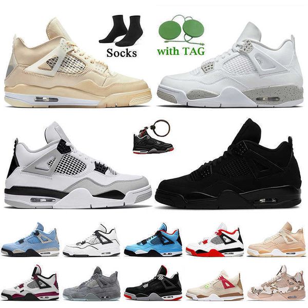 

jumpman women mens trainers 4 basketball shoes 4s sail white oreo military black cat infrared fire red university blue bred sneakers