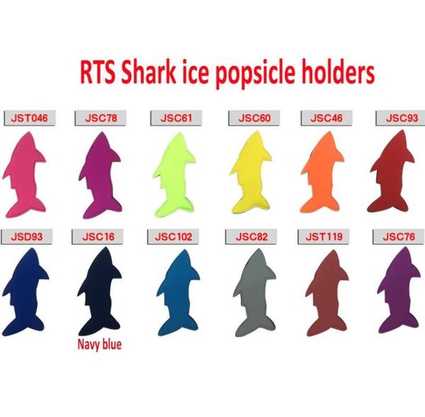 Neoprene Ice Pop Protect Holder Case Tools Shark Shape Popsicle Protection Supplies Bar Party Ice-Pop Sleeves Cooler Tool SN4587