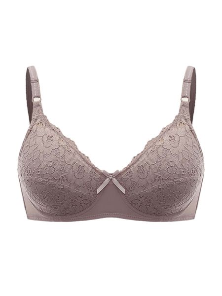 

plus contrast lace bow detail underwire bra x9hf#, Black;white