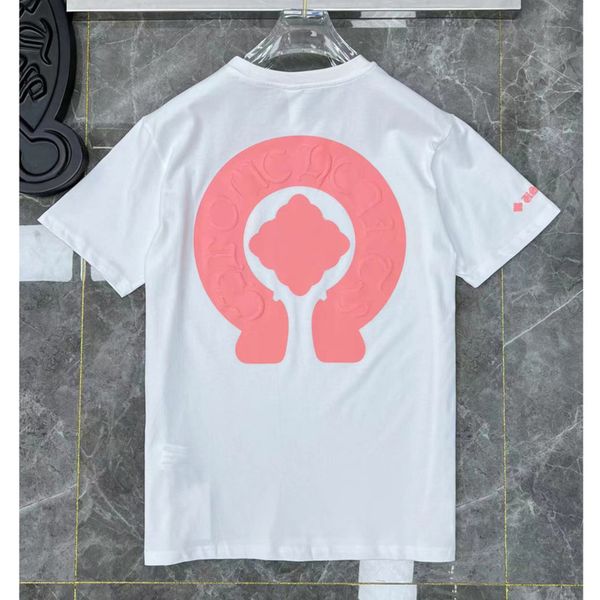 

designer men's ch t shirts brand man t-shirt summer women cross sanskrit luxury tees letter tshirts classic boy loose round neck shirt, White;black