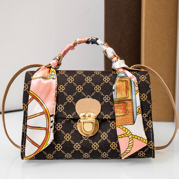 

messenger bag chain bag flap designed ladies shoulder chain tote pu leather silk scarf crossbody handbag women bag, Red;black