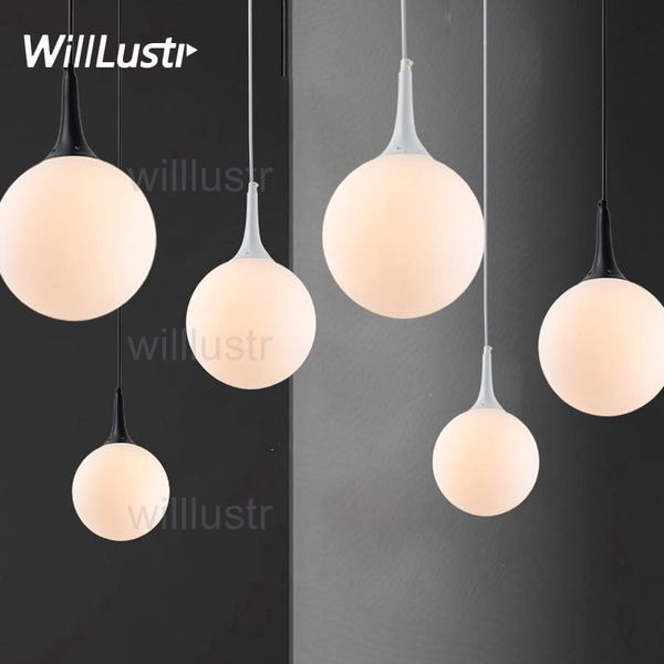 

Golf Modern White Glass Pendant Lamp Suspension Light Hotel Cafe Bar Hall Kitchen Dinning Room Bedroom Hanging Lighting ing