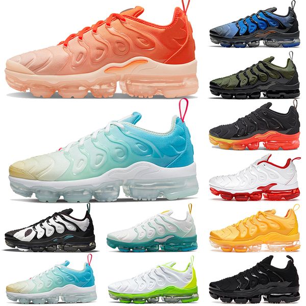 

plus tn running shoes tns men women triple black orange gradients volt yolk olive obsidian worldwide mens trainers outdoor sports sneakers