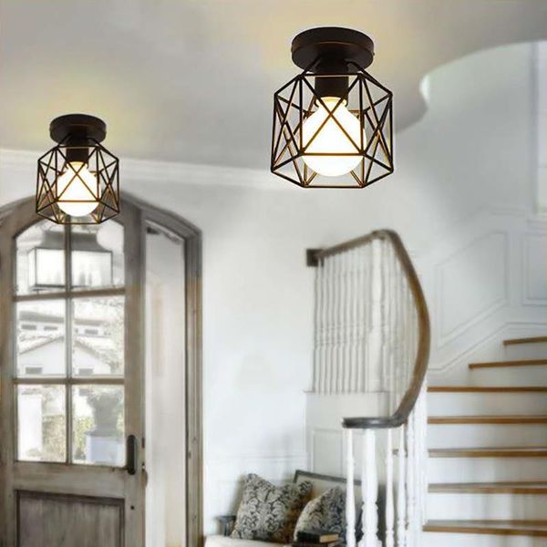 Подвесные лампы простые и персонализированные кованые железные потолочные лампы в промышленном стиле офисная лампа дома