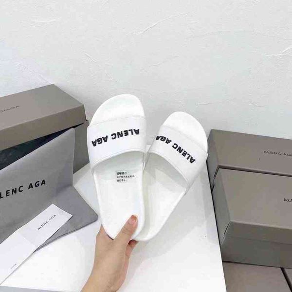

bl family paris show letters high end one line beach sandals couple summer, Black