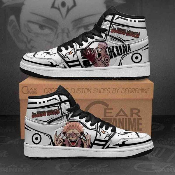 

sukuna jujutsu kaisen sneakers anime shoes, Black