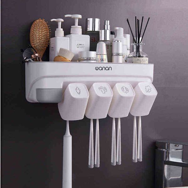 

creative net red toothbrush rack non perforated mouthwash cup suction wall storage set