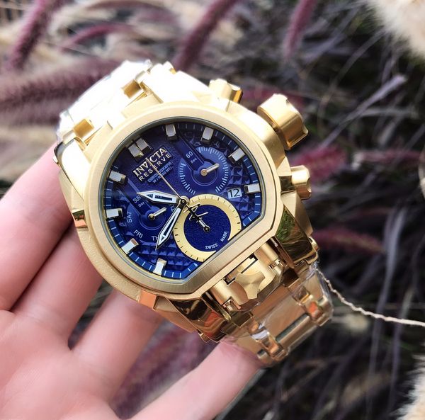 

fashionable watch with large dial men'swatch two-movement w stainless steel three eyes six hands timing quartz movement watch designer, Slivery;brown