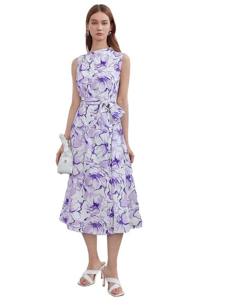 

motf premium linen belted dress 23b6#, Black;gray