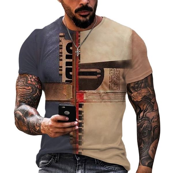 

summer mens oversized retro shortsleeved tshirts fashion harajuku ethnic 3d printed oneck tshirt camiseta mujer streetwear 220607, White;black