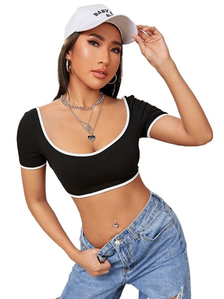 

contrast binding super crop b44d#, White