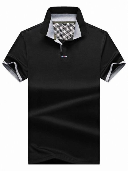 

men contrast trim polo shirt 13el#, White;black