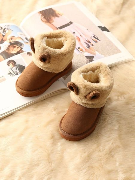 

kids fuzzy novelty snow boots she, Black;grey