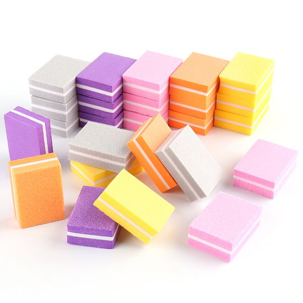 

10pcs professional nail file 100 180 sanding block double sided mini buffer sponge polishing pedicure manicure tools ly1824 220705