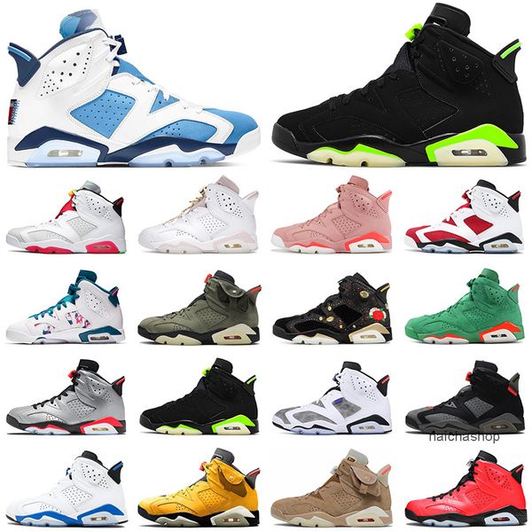 

6 6s basketball shoes unc millennial pink british khaki electric green abyss flint hare olive chrome women mens trainers sports sneakers og