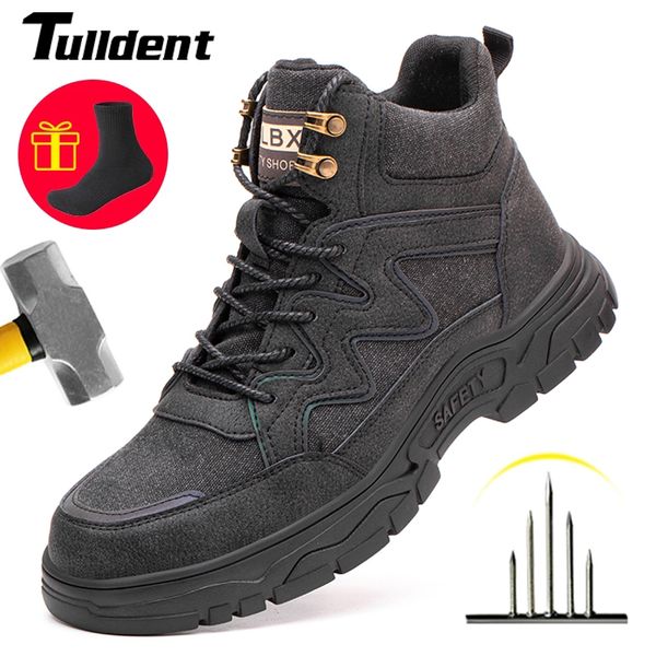 

quality work shoes men boots protective feet safety shoes men fashion work sneakers anti-smash anti-puncture industrial shoes, Black;brown