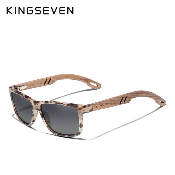 Kingseven Design Projeto de óculos masculinos Hinge Hinge Wood templos artesanais Óculos de sol Lens polarizadas Mulheres óculos Sun W5508 220511
