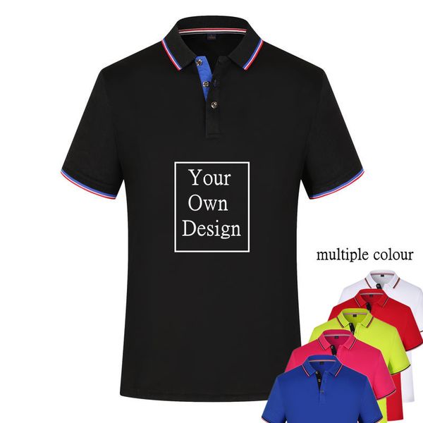 

polo shirt custom pattern text summer knitted lapel men's tooling el catering work clothes bottoming shirt 8812 220608, White;black