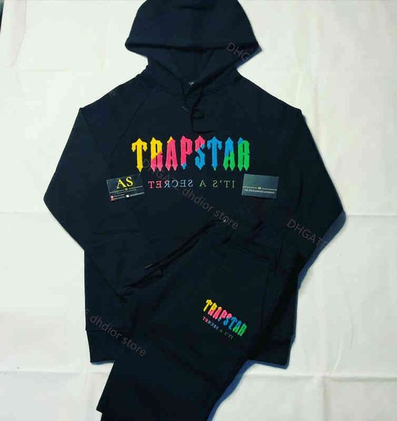 

men's hoodie designer embroidered pullover and women's jacket trapstar, Black