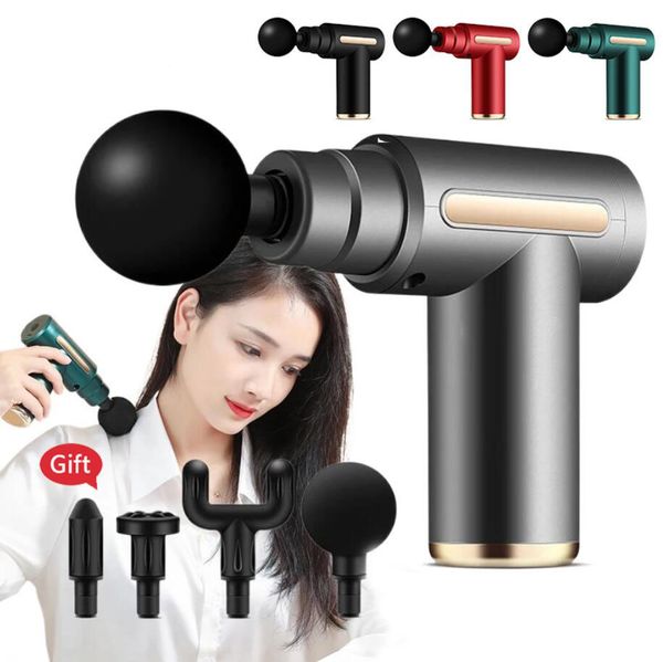 

portable massage gun deep tissue muscle electric massager pain relief for body neck back relaxation fitness slimming with box gifts
