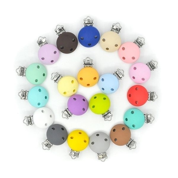 

5pcsset round silicone pacifier clip baby pacifier clips bpa food grade silicone diy teether chain accessories w220815