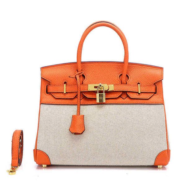 

designers bags new leather women's bag with canvas fashion hand single shoulder